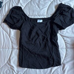 Old Navy Puff Sleeve Black Tee